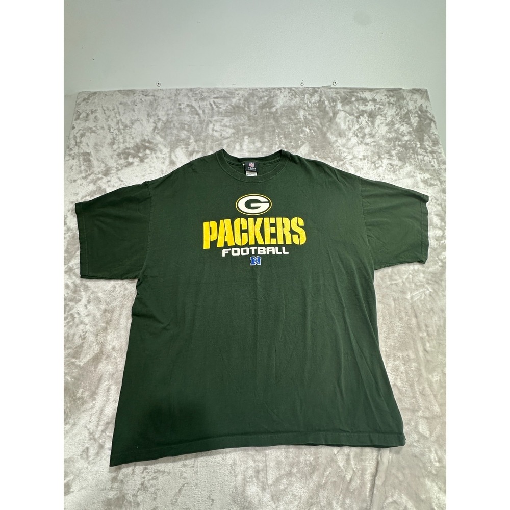 NFL Team‎ Apparel Green Bay Packers Football T-Shirt Green Men's Size 2XL EUC